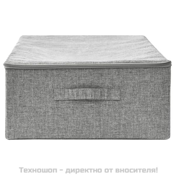 Кутия за съхранение, текстил, 70x40x18 см, сива