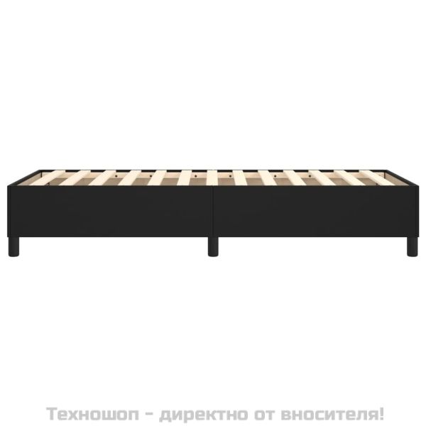 Рамка за легло с пружини, черна, 90x200 см изкуствена кожа