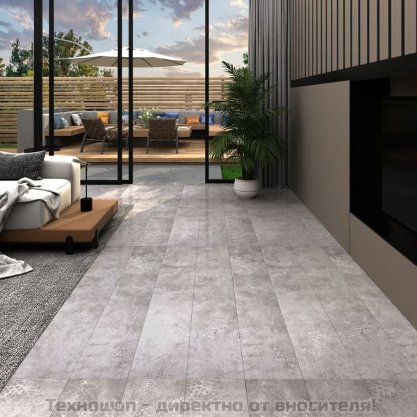Самозалепващи подови дъски от PVC 5,21 м² 2 мм земно сиво