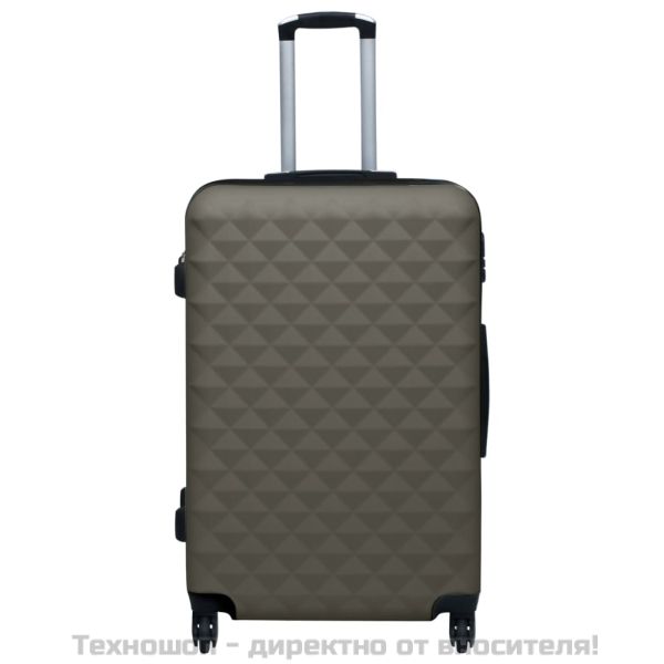 Комплект твърди куфари с колелца, 2 бр, антрацит, ABS