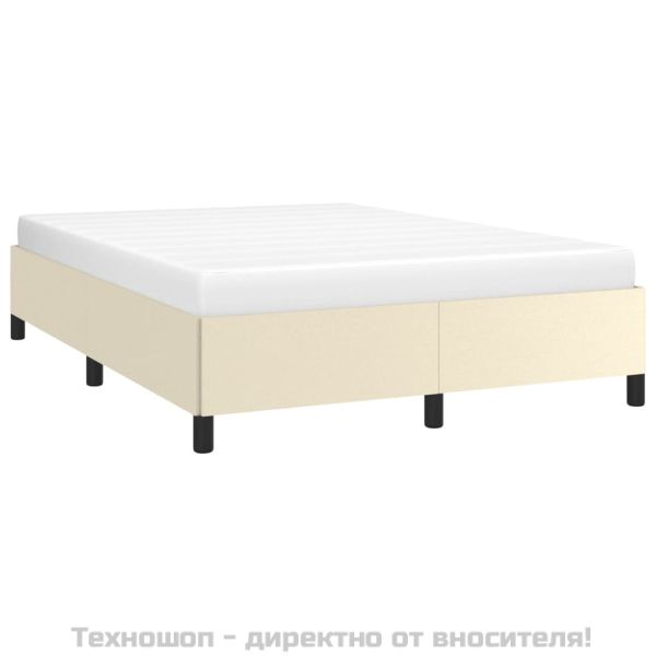Рамка за легло кремава,140x200 см, изкуствена кожа