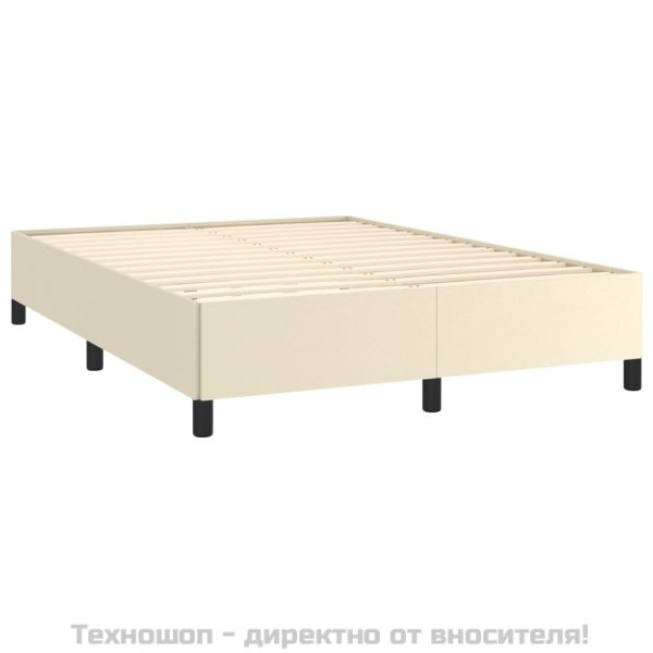Рамка за легло кремава,140x200 см, изкуствена кожа