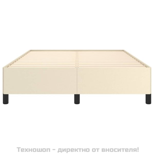 Рамка за легло кремава,140x200 см, изкуствена кожа