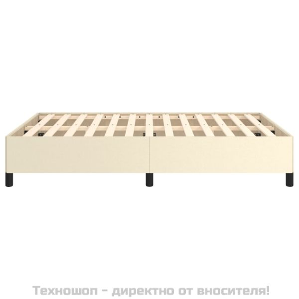 Рамка за легло кремава,140x200 см, изкуствена кожа