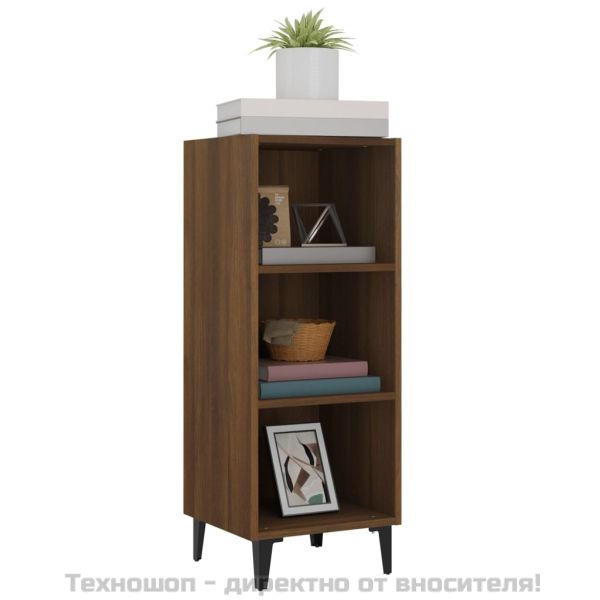 Сайдборд, Кафяв дъб, 34,5x32,5x90 см, инженерно дърво