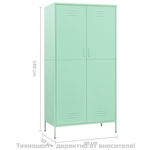 Гардероб, мента, 90x50x180 см, стомана