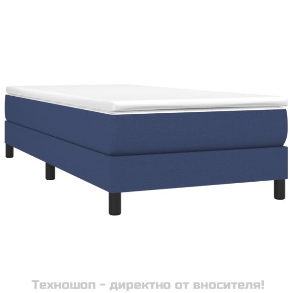 Боксспринг легло с матрак, синя, 90x200 см, плат