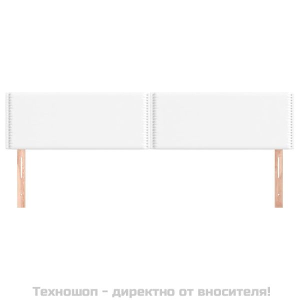 Горни табли за легло 2 бр бели 100x5x78/88 см, изкуствена кожа