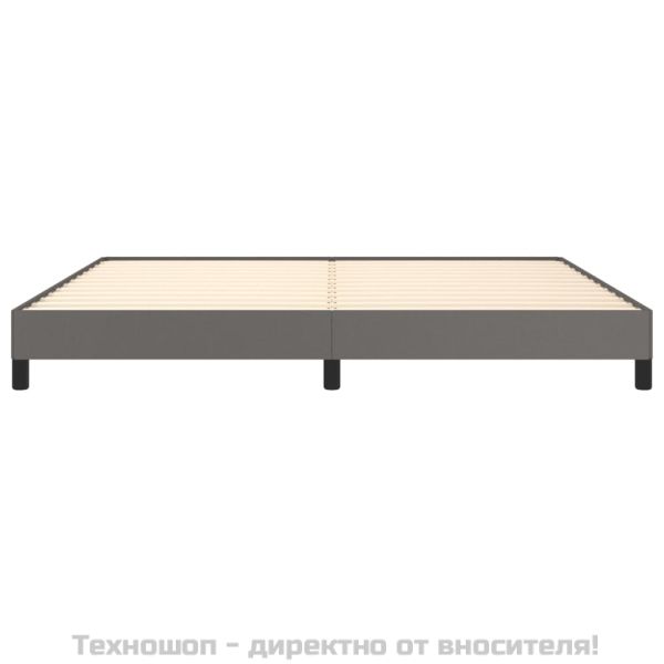 Pамка за легло сива 200x200 см изкуствена кожа