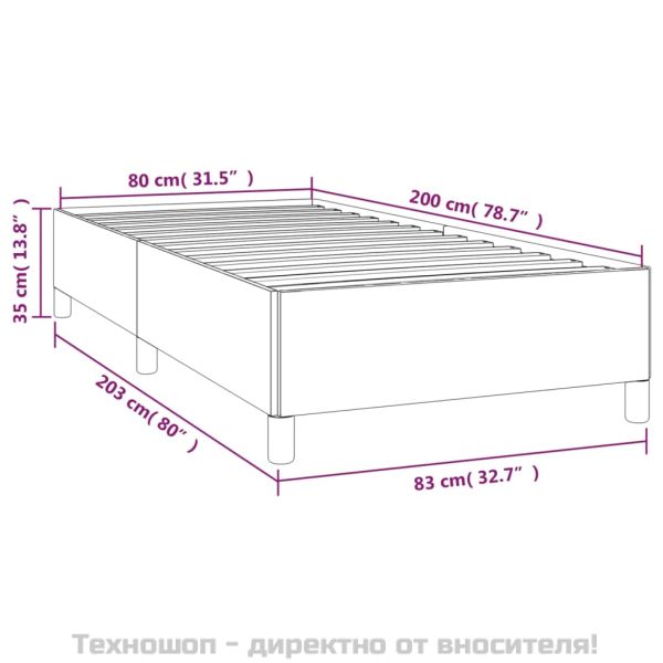 Рамка за легло, черна, 80x200 см, изкуствена кожа