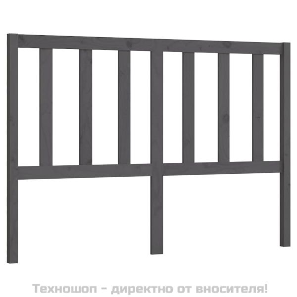 Горна табла за легло, сива, 141x4x100 см, бор масив