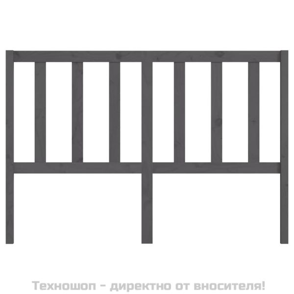 Горна табла за легло, сива, 141x4x100 см, бор масив