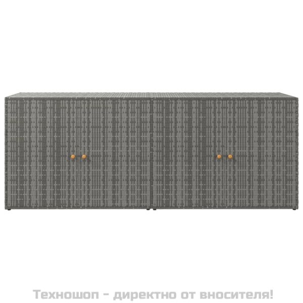 Градински шкаф за съхранение сив 198x55,5x80 см полиратан