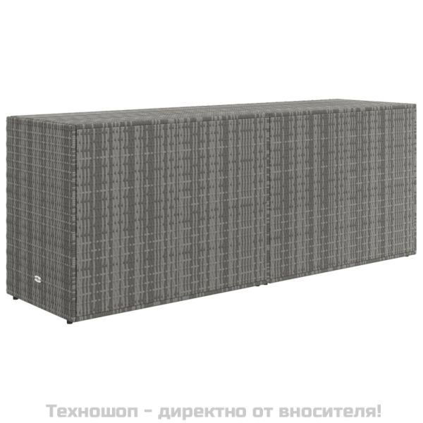 Градински шкаф за съхранение сив 198x55,5x80 см полиратан
