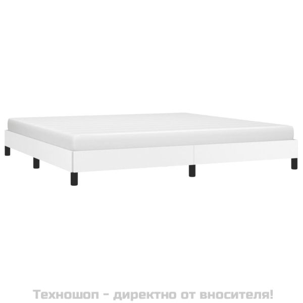 Pамка за легло бяла 200x200 см изкуствена кожа