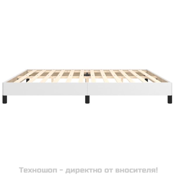 Pамка за легло бяла 200x200 см изкуствена кожа