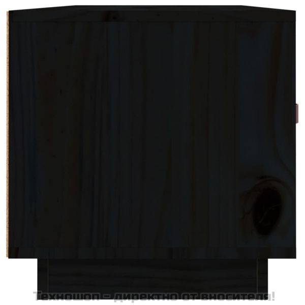 ТВ шкаф, черен, 80x34x35 см, бор масив