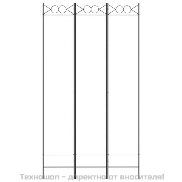 Параван за стая, 3 панела, бял, 120x220 см, текстил