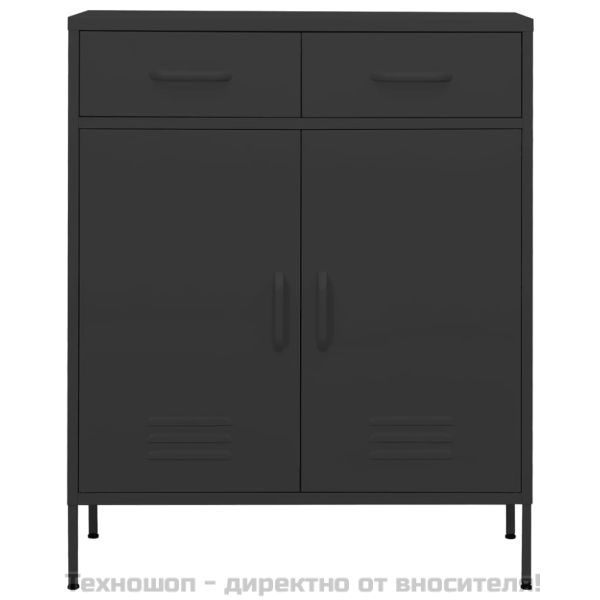 Шкаф за съхранение, антрацит, 80х35х101,5 см, стомана