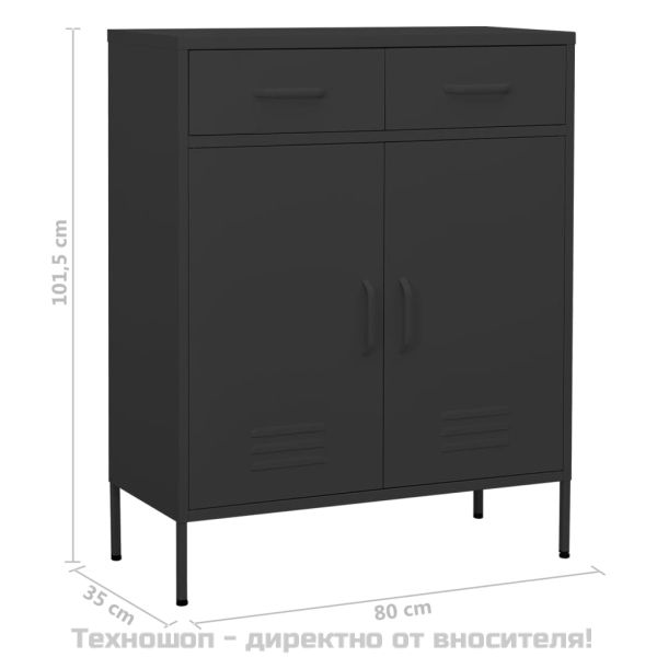 Шкаф за съхранение, антрацит, 80х35х101,5 см, стомана