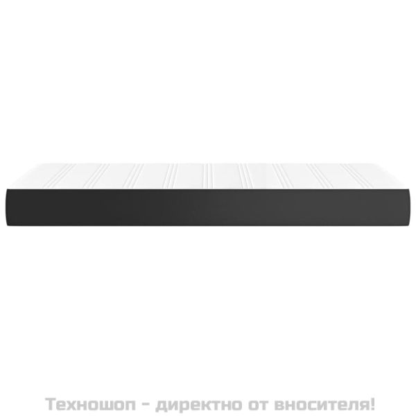 Матрак с покет пружини черен 100x200x20 см изкуствена кожа