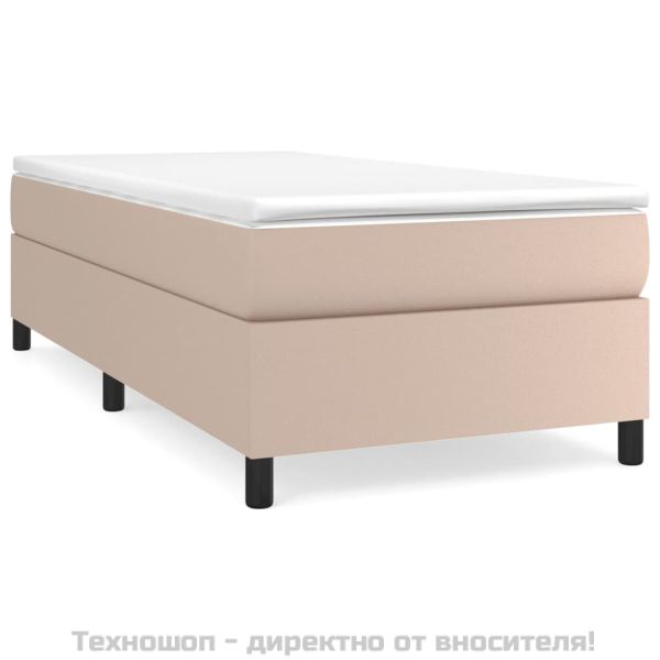 Рамка за легло с пружини, капучино, 90x190 см, изкуствена кожа