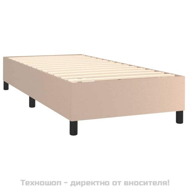 Рамка за легло с пружини, капучино, 90x190 см, изкуствена кожа