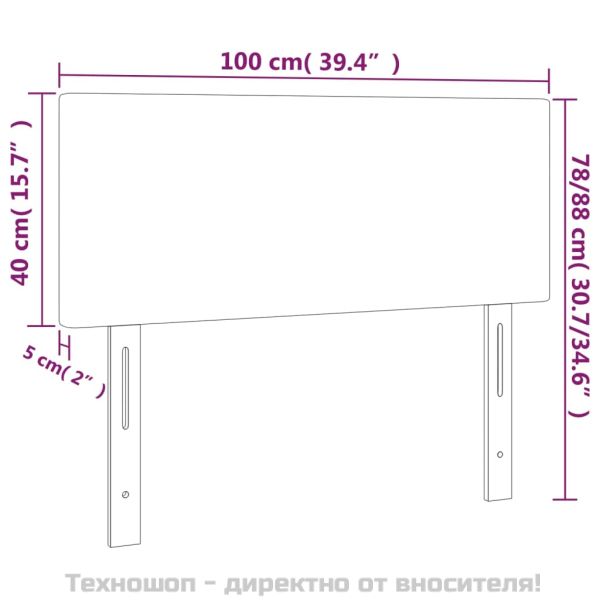 Горна табла за легло, черна, 100x5x78/88 см, изкуствена кожа