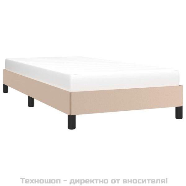 Рамка за легло, капучино, 90x200 см, изкуствена кожа