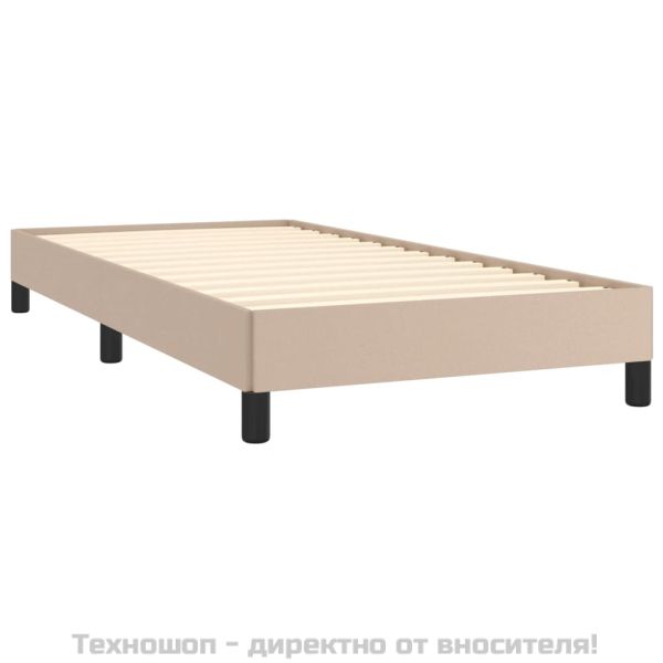 Рамка за легло, капучино, 90x200 см, изкуствена кожа