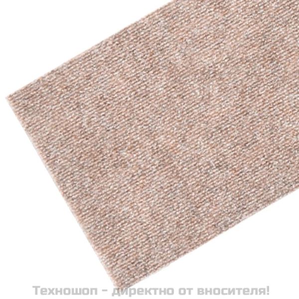 Изтривалки за стълби, самозалепващи се, 15 бр., 76x20 см, светлокафяви, правоъгълни