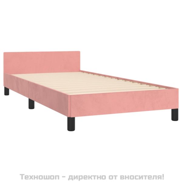 Рамка за легло с табла без матрак, розова, 80x200 см, кадифе