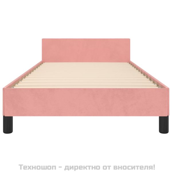 Рамка за легло с табла без матрак, розова, 80x200 см, кадифе