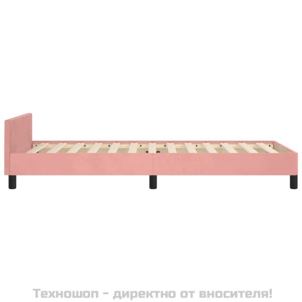 Рамка за легло с табла без матрак, розова, 80x200 см, кадифе