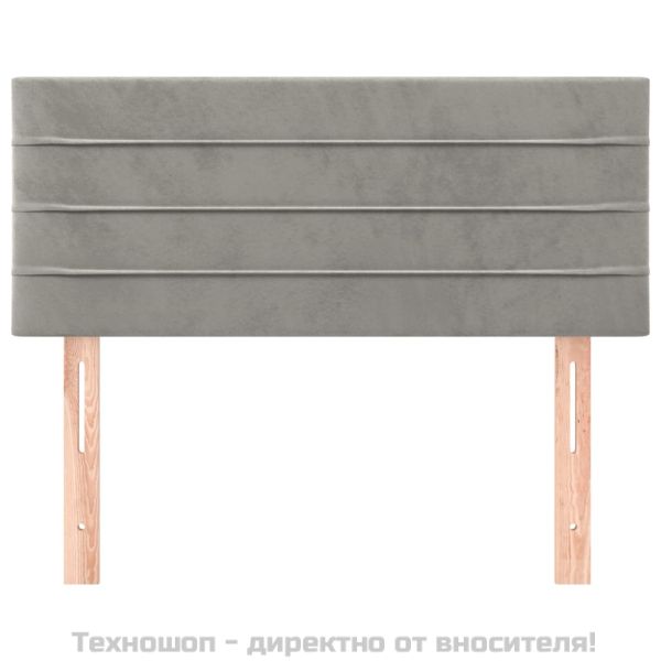 Горна табла за легло, светлосива, 90x5x78/88 см кадифе