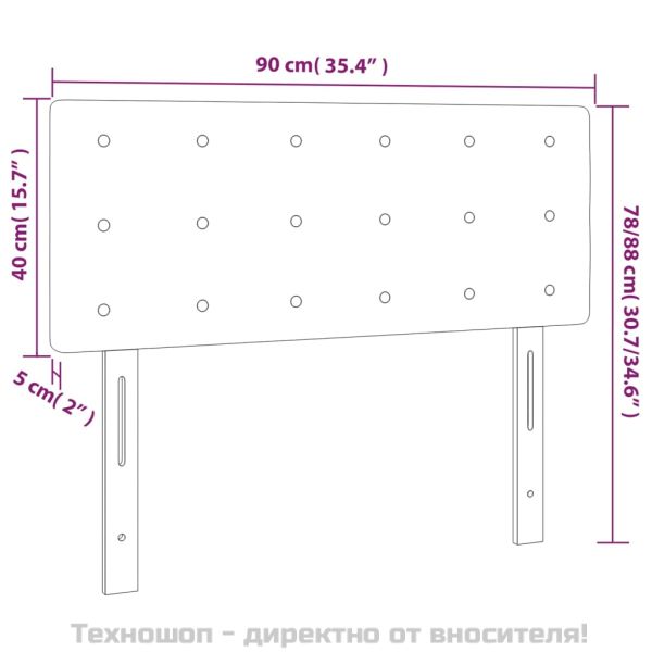 Горна табла за легло, черна, 90x5x78/88 см, изкуствена кожа