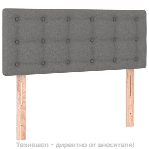 Горна табла за легло, тъмносива, 100x5x78/88 см, плат