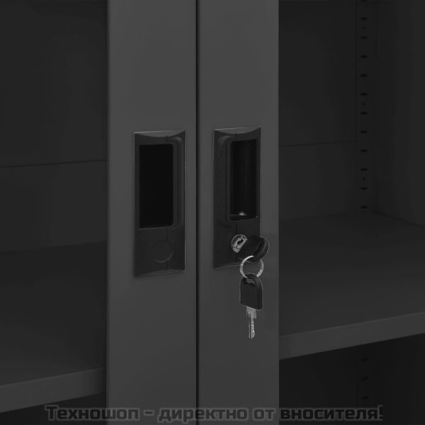 Офис шкаф, антрацит, 90x40x180 см, стомана