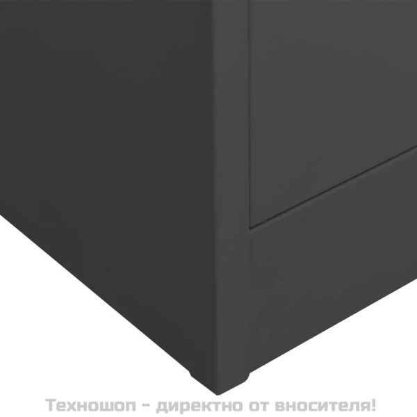 Офис шкаф, антрацит, 90x40x180 см, стомана