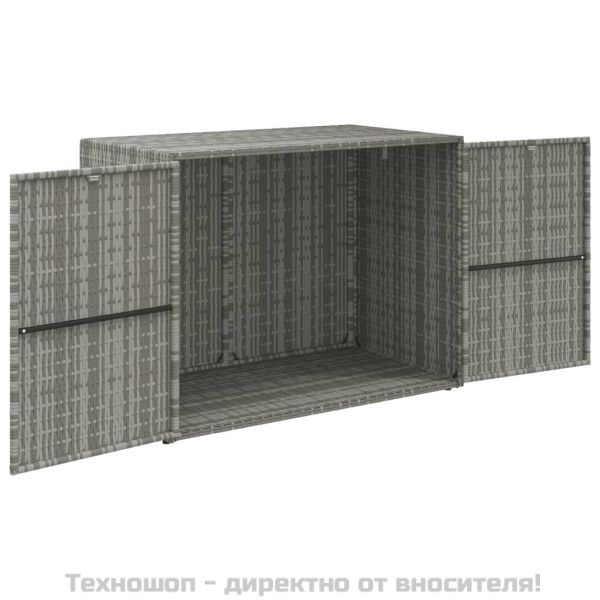 Градински шкаф за съхранение сив 100x55,5x80 см полиратан