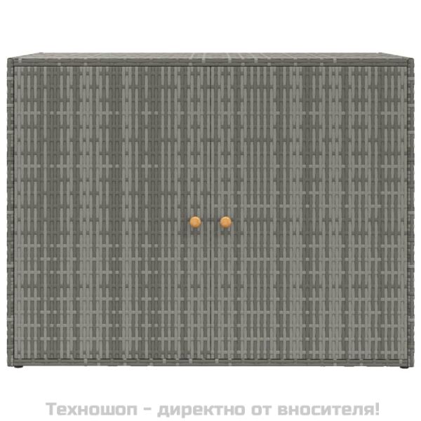 Градински шкаф за съхранение сив 100x55,5x80 см полиратан