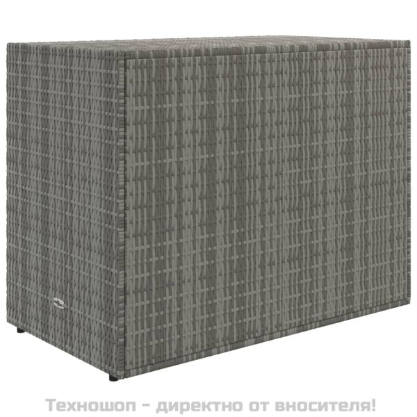 Градински шкаф за съхранение сив 100x55,5x80 см полиратан