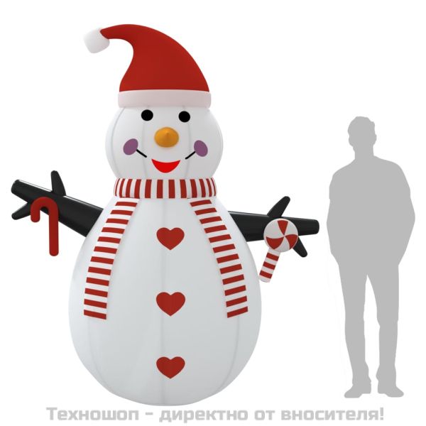 Надуваем снежен човек с LED 250 см