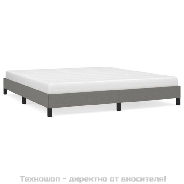 Рамка за легло без матрак, тъмносива, 180x200 см, плат