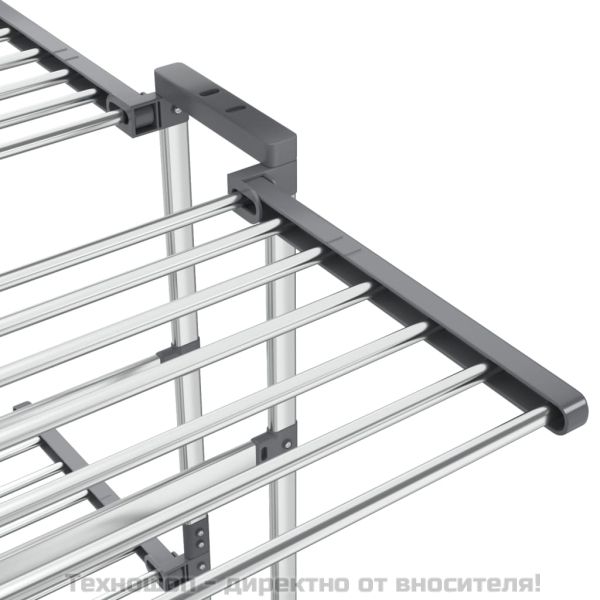Триетажен сушилник за дрехи с колелца, сребрист, 60x70x129 см