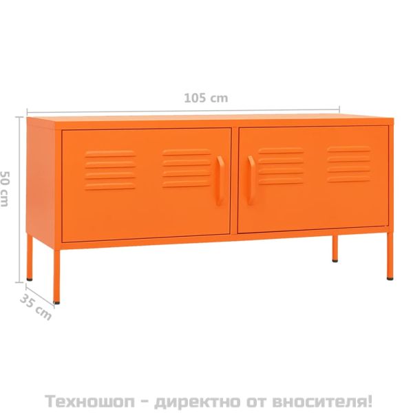 ТВ шкаф, оранжев, 105x35x50 см, стомана