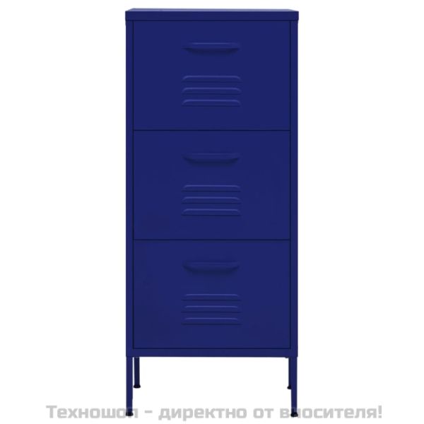 Шкаф за съхранение, нейви син, 42,5x35x101,5 см, стомана