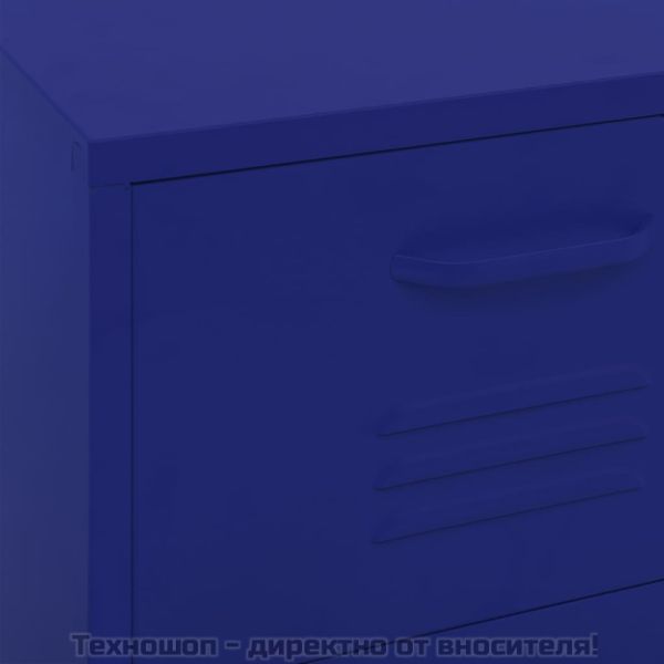 Шкаф за съхранение, нейви син, 42,5x35x101,5 см, стомана