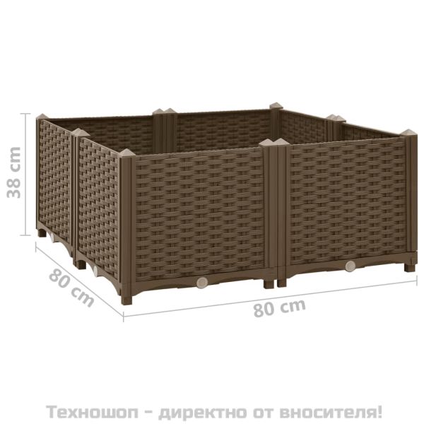 Повдигната леха, 80x80x38 см, полипропилен