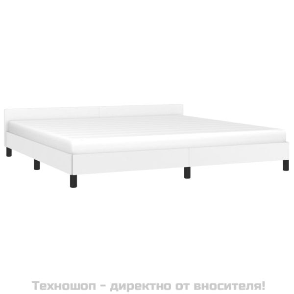 Рамка за легло с табла без матрак, бяла, 200x200 см